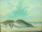 Retro Oil On Canvas Seascape Signed Raymond~Seagull & Beach Scene~Estate 20x16