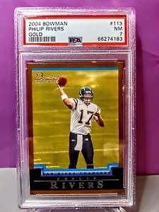 2004 Bowman Gold Philip Rivers RC PSA 7 (POP 3) Chargers #113 - Picture 1 of 2