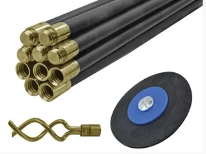Faithfull Z152 Universal Drain Clean Set (10 x Rods Plunger & Worm) FAIDRSET12 - Picture 1 of 4