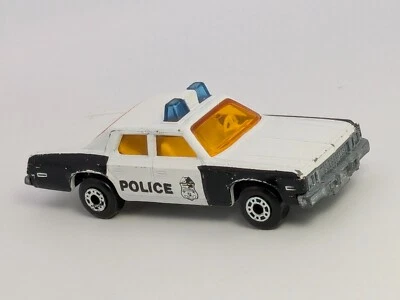 Vintage Matchbox Superfast #10 Plymouth Gran Fury Police White / Amber Windows - Image 1 of 4