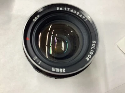 SOLIGOR F2 35MM wide Angle Fast Lens Red P M42 Mount - Image 1 of 3