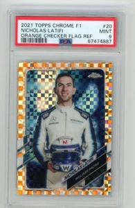 2021 Topps Chrome Formula 1 Orange Checker Flag #20 Nicholas Latifi /25 PSA 9 - Picture 1 of 2