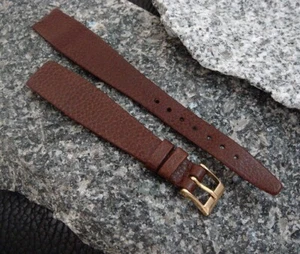 Vintage Hirsch Cocoa Quality Nappacal Leather 16mm Short Open-End Watch Strap - Bild 1 von 2