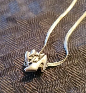 Vintage Sterling Silber 925 18" Italy AR Halskette mit Schuh 925 TI Anhänger - Bild 1 von 7