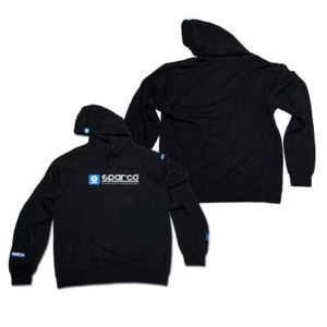 Sparco www Hooded 100% Pre-shrunk Cotton Black Medium Sweatshirt SP03100NR2M - Picture 1 of 3