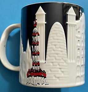 Starbucks Barcelona Relief Black White Ceramic Mug 16oz - Picture 1 of 6