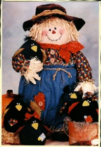 Big Clem N Krähen Puppe weiches Skulpturenmuster Vogelscheuche skurrile Krähen - Bild 1 von 2