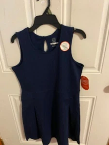 NEW GIRLS SIZE 14 WONDER NATION SCHOOL UNIFORM STRETCH PLEATED KNIT JUMPER DRESS - Picture 1 of 9