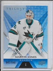 2016-17 Trilogy Martin Jones Rainbow Blue # 4 #d/849 - Picture 1 of 2