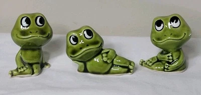 MCM Neil The Frog Sears Roebuck Figurines Set of 3 1970’s Relaxed Pose - Image 1 of 4