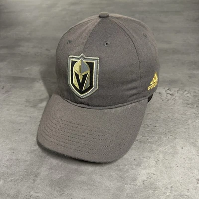 Adidas Vegas Knights Hat Gray Gold Dad Cap Adjustable Strap Low Profile Faded - Image 1 of 4