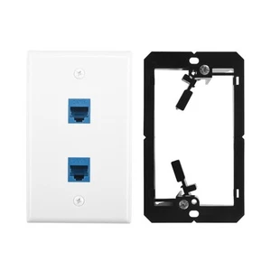 Ethernet Wall Plate with Low Voltage Mounting Bracket,Single Gang 2 Port2811 - Afbeelding 1 van 7
