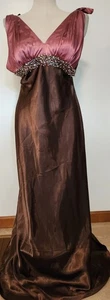 JS Boutique rosa Neckholder schokobraun Pailletten Kleid Whimsigoth Babydoll Gr. 14 - Bild 1 von 16