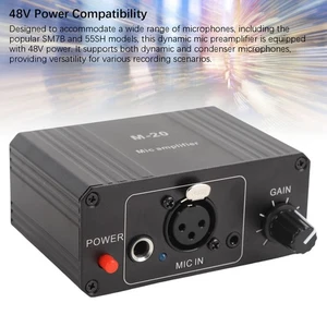 Mikrofon-Vorverstärker 48V XLR-Ausgang High Gain Low Noise Black Metal Gehäuse - Bild 1 von 24