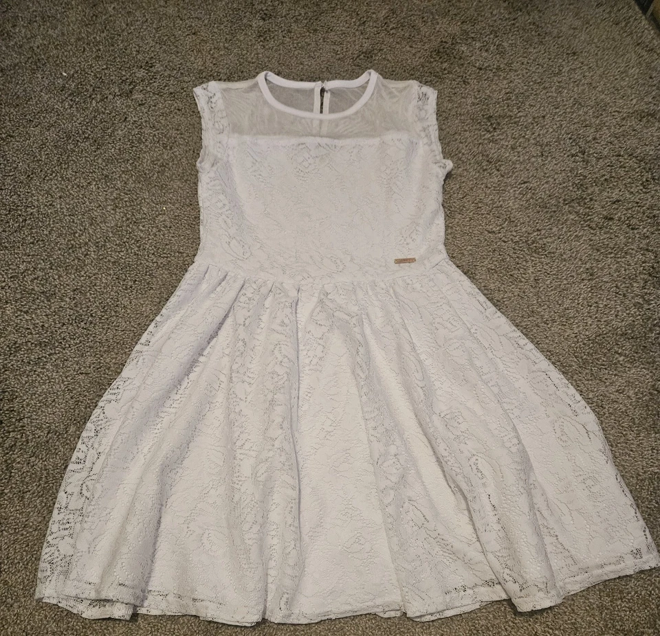 DKNY GIRLS WHITE DRESS 8 - Image 1 of 1