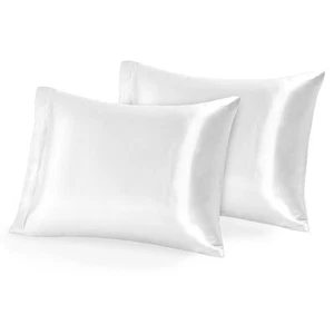 Bare Home Mulberry Silk Pillowcases with Zipper Closure - - Picture 1 of 5