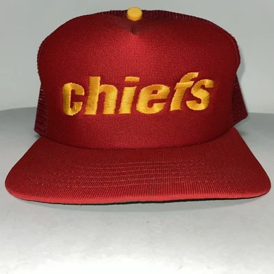 Kansas City Chiefs Snapback Trucker Sombrero Malla Ajustable Nueva Era NFL De Colección Años 90 Foto 1 de 4