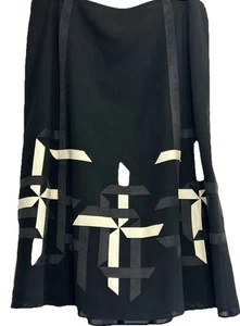 Gonna donna Carlisle 100% lana nera design asimmetrico  - Foto 1 di 14
