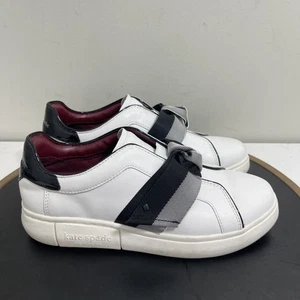 Zapatillas informales Kate Spade Lexi para mujer 7,5 de cuero blanco sin cordones con cinta de moño - Imagen 1 de 12