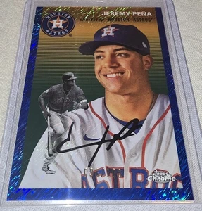 2023 Topps Chrome Platinum Jeremy Pena Blue Shimmer Refractor /100 Astros - Picture 1 of 9