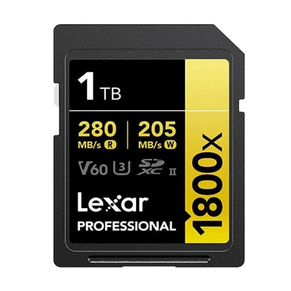 LSD1800001T-BNNNG LEXAR PROFESSIONAL 1800X 1TB SDXC UHS-II CARD GOLD S.e