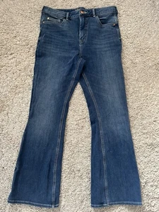 M&S Magic Slimflare Medium Indigo Jeans 12-14 Short Length - Picture 1 of 8