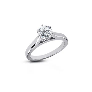 0.29ct E SI1 Round Natural Certified Diamond Platinum Solitaire Engagement Ring - Picture 1 of 7