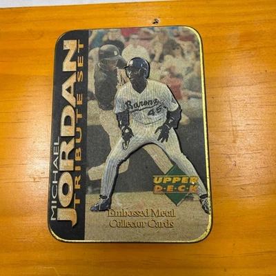 1995 Upper Deck MICHAEL JORDAN Tributo Set Metal Sellado Tarjetas Lata 5 Béisbol Foto 1 de 4
