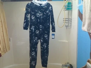 Disney The Nightmare Before Christmas Boys Union Suit Hooded Pajama Size 8 - Picture 1 of 6