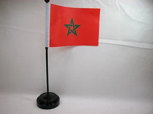 Liquidación - Banderas de mesa de mano de 4"x6" bandera internacional del país - Marruecos - Imagen 1 de 2
