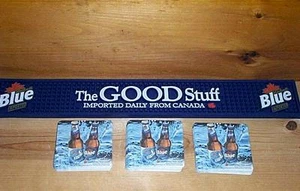 LABATT BLUE LOGO BARRA TAPETE CORREDOR Y 20 POSAVASOS LUZ AZUL LABATT NUEVO - Imagen 1 de 1