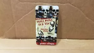 12 Skull Guitar Picks storage TIN .80mm 7Kings Grover Allman New sealed Discont - Picture 1 of 3