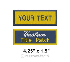 Custom Embroidered Name Tag Sew on Patch Motorcycle Biker Patch 4.25" x 1.5" (B) - Picture 1 of 11