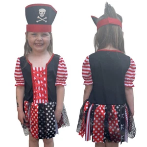 Childrens Pirate Girl Fancy Dress Up Costume To Fit Age 5-7 Years World Book Day - Picture 1 of 3