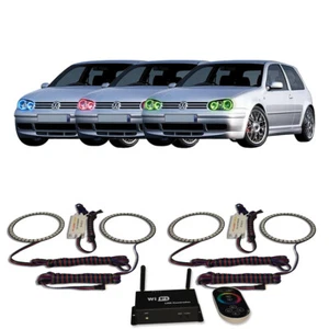 RGB Multi Color WIFI Headlight Halo kit for Volkswagen Golf 99-06 - Picture 1 of 6