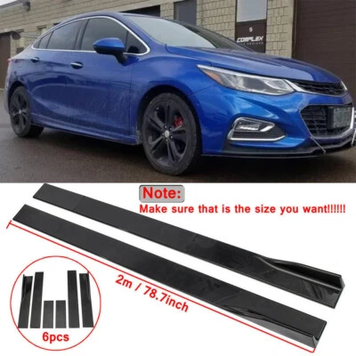 For 2011-2018 Chevrolet Cruze 78.7'' Side Skirt Splitter Extension Glossy Black Foto 1 de 4