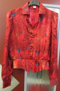 Camicia donna rossa fantasia taglia 40 - Foto 1 di 2
