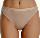 Calvin Klein Womens Pure Ribbed Cheeky Bikini Underwear Size S -Nude Qf6443 Nwt