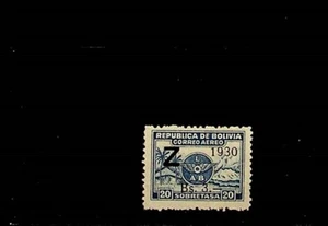 BOLIVIA Sc C25 LH ISSUE OF 1930 - ZEPPELIN OVERPRINT - Picture 1 of 1