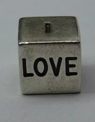 Original Pandora 790200 Würfel I Love you Bead 925 Silber Bicolor Charms Nr.53 - Bild 1 von 2