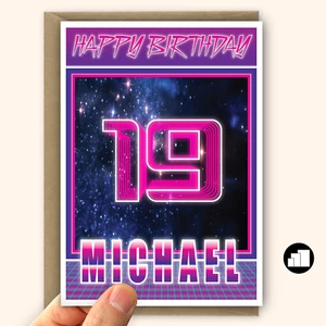 Personalised 19th birthday card for boy son brother friend edit name 19 space - Picture 1 of 10