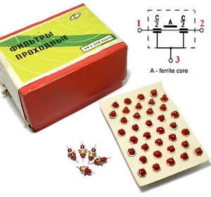 50pcs Feed Thru Feedthrough Ceramic Capacitor 4400pF 500V 5A B-14 USSR - Picture 1 of 3
