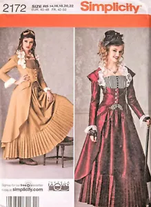NEW SIMPLICITY 2172 Ladies 14-22 Pattern Victorian Steampunk Coat Costume - Picture 1 of 2