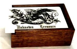 PREOWNED TAROT BOX, WOOD AND PLASTIC SLIDE FOR TAROT DECK (NOT INCLUDED) - Picture 1 of 5