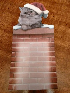 Martin Designs 2003 Notepad Christmas Kitten with Santa Hat Chimney - Picture 1 of 8