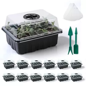 5 10 Pack Seed Starter Tray Plant Starter Kit with Humidit Domes Greenhouse Kit - Picture 1 of 19