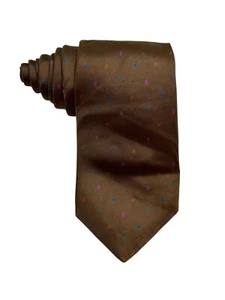 Alexander Julian 100% SILK Men's Designer Brown Confetti Tie 59" x 3.25" - Picture 1 of 3