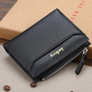 Cartera de cuero impermeable con bloqueo RFID para hombre con soporte para tarjeta de crédito con cremallera - Imagen 1 de 20