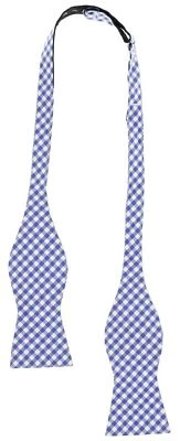 Tommy Hilfiger Mens Blue Silk Classic Houndstooth Bow Tie 140175 - Image 1 of 2