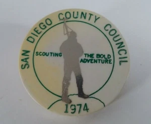 San Diego County Council 1974 - Pfadfinder - 2" Plastikabzeichen - Bild 1 von 4